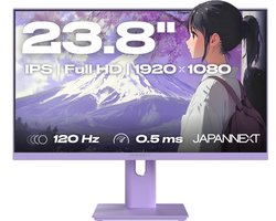 JAPANNEXT Gaming Monitor 23.8" IPS Full HD (1920x1080) 120Hz 0.5ms Pastel Paars | JN-IPS238G120F-HSP-PP
