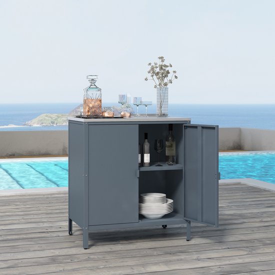 Kast Bolognano voor buiten 92x80x50 cm donkergrijs mat casa.pro