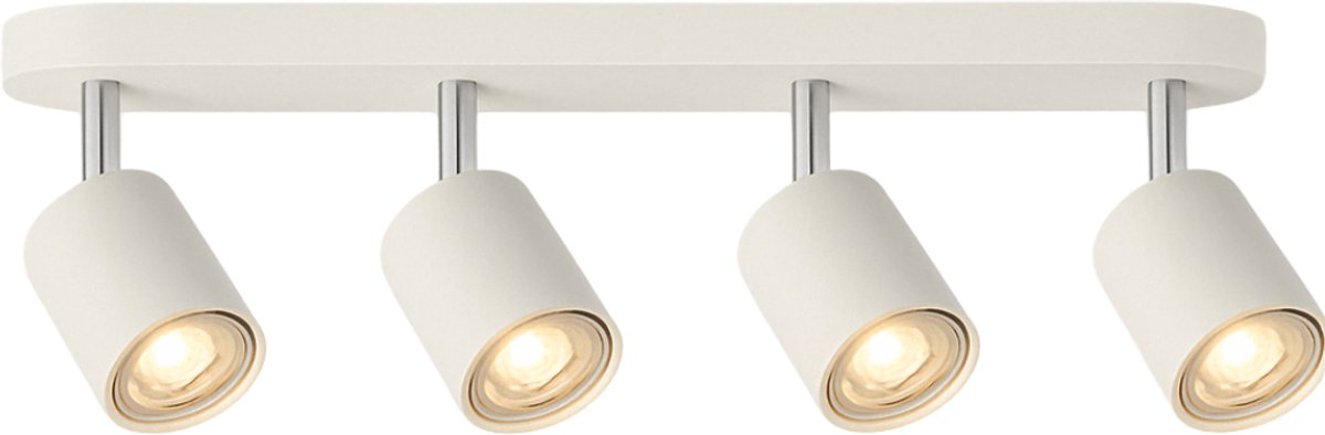 Lichtendirect - Plafondlamp Wit – 4 LED Spots – Draaibaar & Kantelbaar – GU10 – Inclusief Lampen - Plafonniere - woonkamer lamp