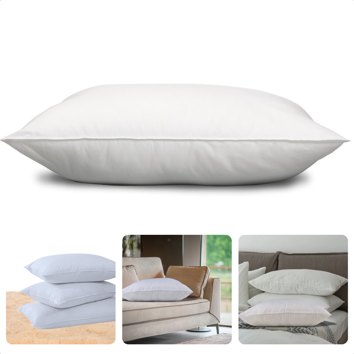 Cheqo® Microvezel Kussen - Kussen - Comfortabel Hoofdkussen - 80x80 cm - Voor Betere Slaap