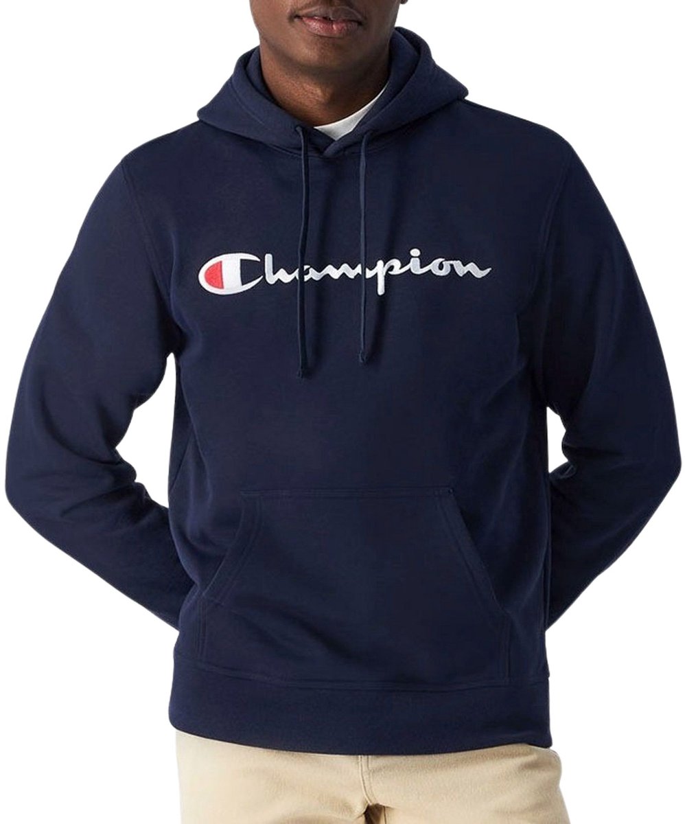 Champion Big Logo Fleece Hoodie Heren Blauw
