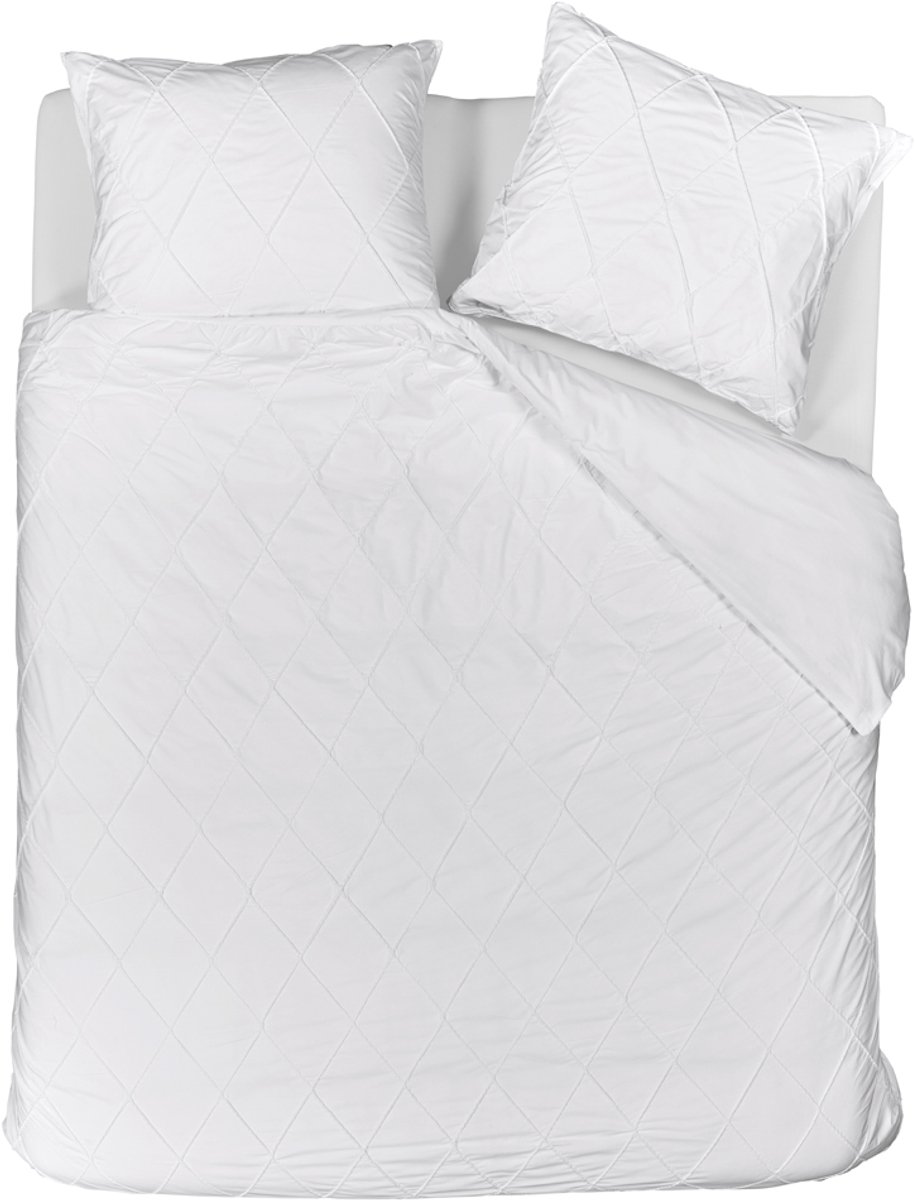 Riviera Maison Elegance dekbedovertrek - Lits-Jumeaux XL - 260x200/220 - Wit