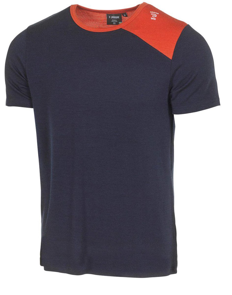 Ivanhoe t-shirt Kian SS Navy voor heren van Merino en Tencel - Blauw