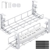 2 In 1 Onder Bureau Kant Laptop Lade Klem Mount Kabel Management Opslag Voor Kan
