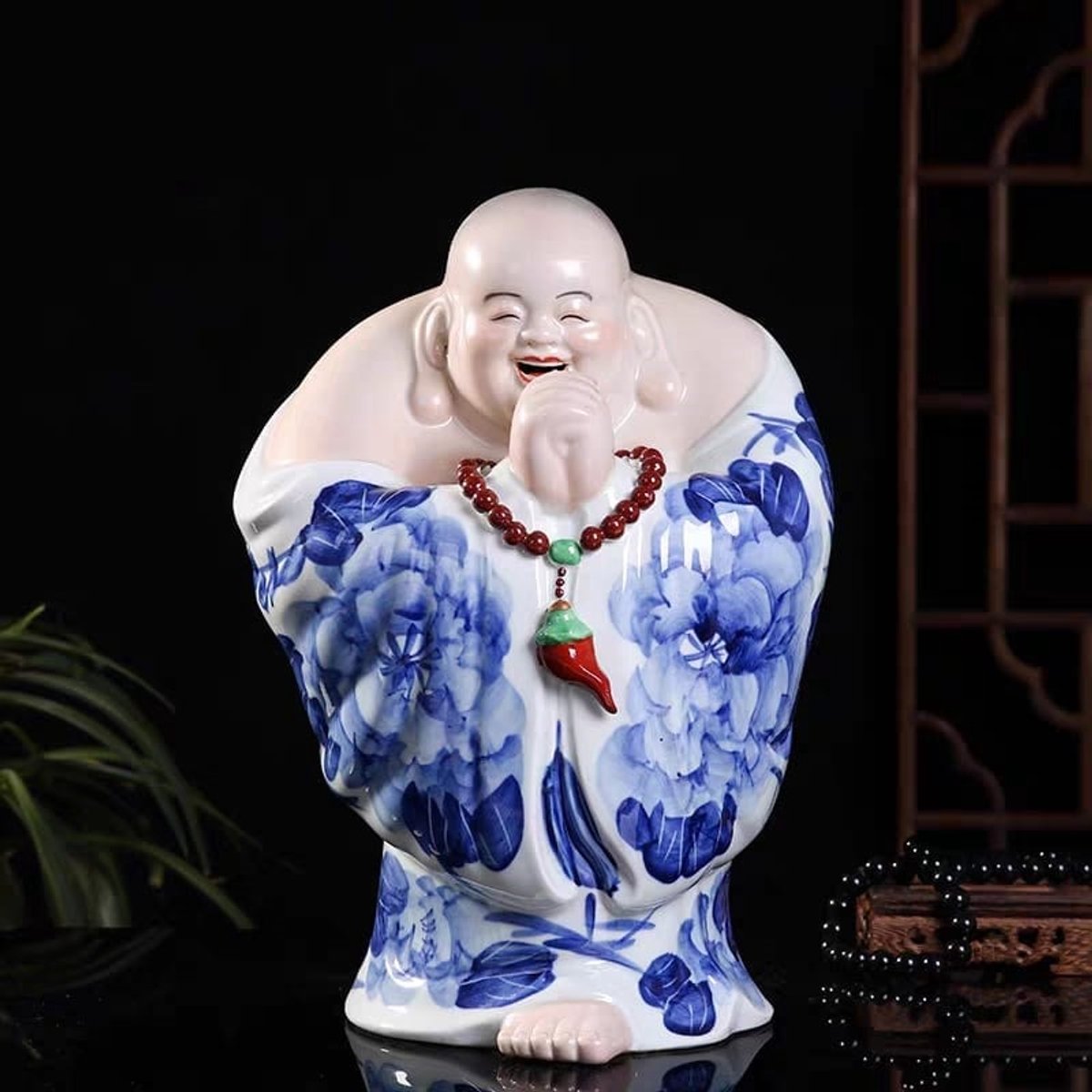 Fine Asianliving Chinese Boeddha Porselein B25xD15xH35cm