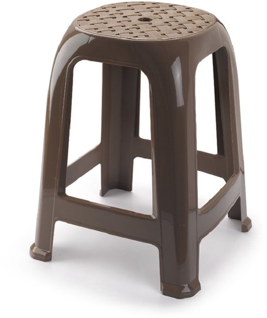 Plasticforte Zit krukjes - taupe - kunststof - 37 x 37 x 46 cm - extra zitplaatsen