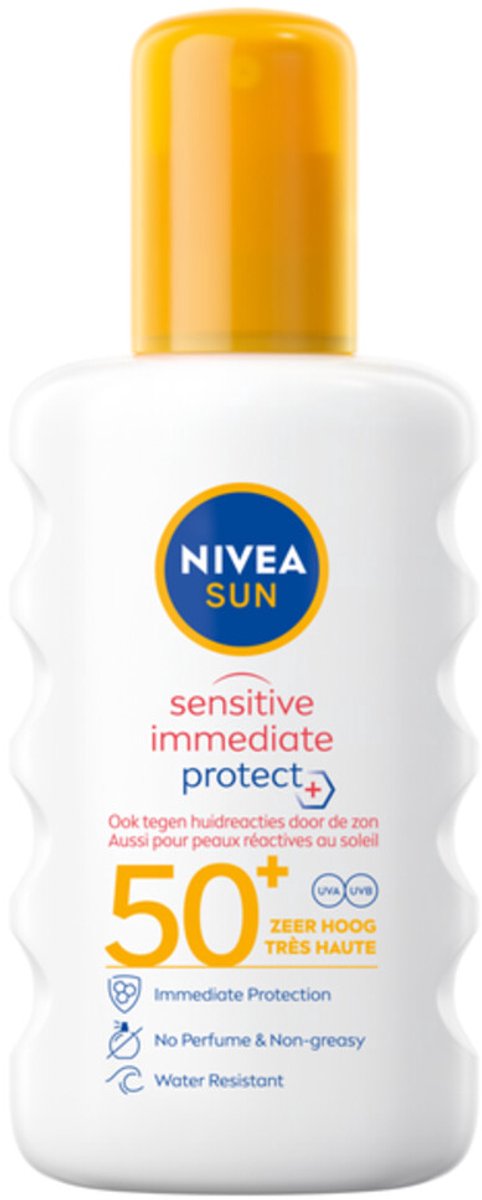 NIVEA Sun Sensitive Anti-Allergie Zonnemelk Spray SPF 50 - 3 x 200 ml - Voordeelverpakking