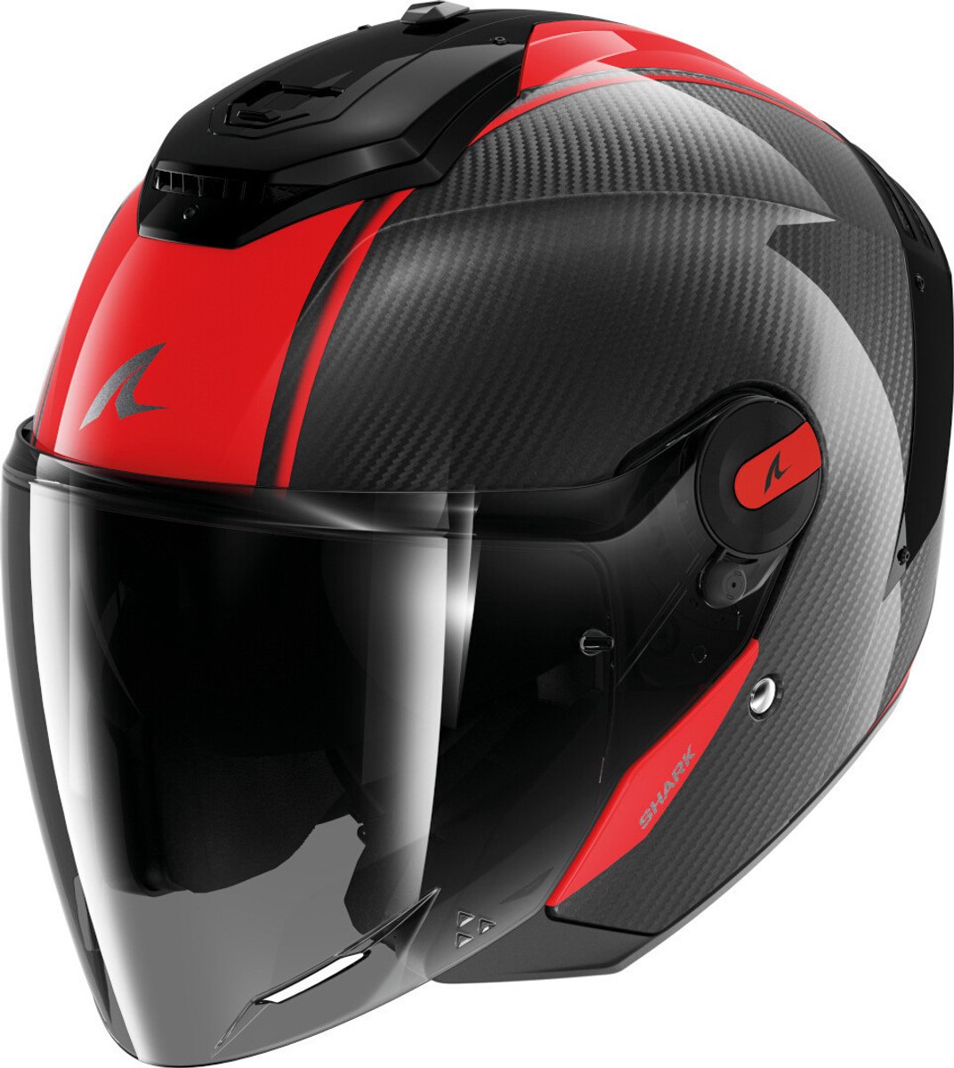 Shark RS Jet Carbon Skin Zwart Rood Jethelm - Maat S - Helm