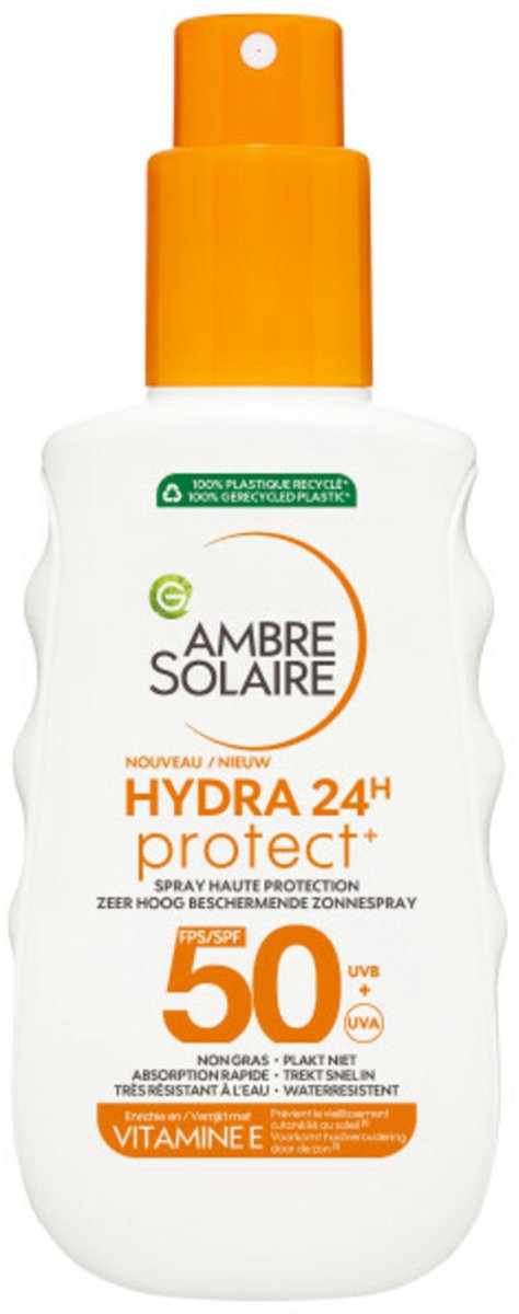 Garnier Ambre Solaire Hydra 24 Protect Zonnebrandspray SPF 50 - 3 x 150 ml - Voordeelverpakking