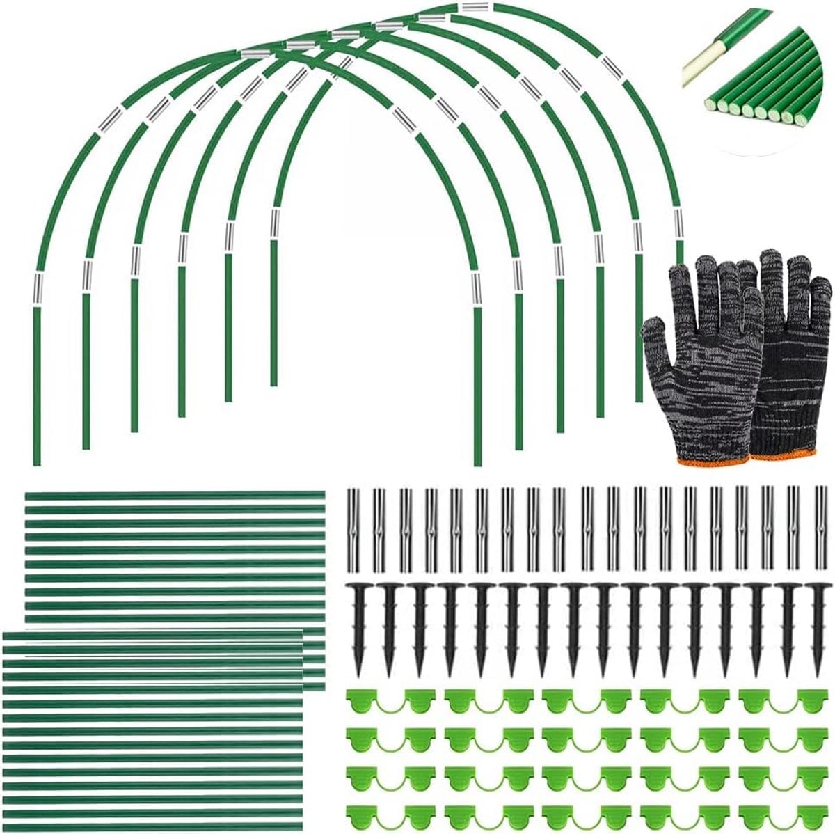 Ibenzoa® Complete Set Verhoogde Plantunnels met Glasvezel Bogen voor Efficiënte Groeibescherming