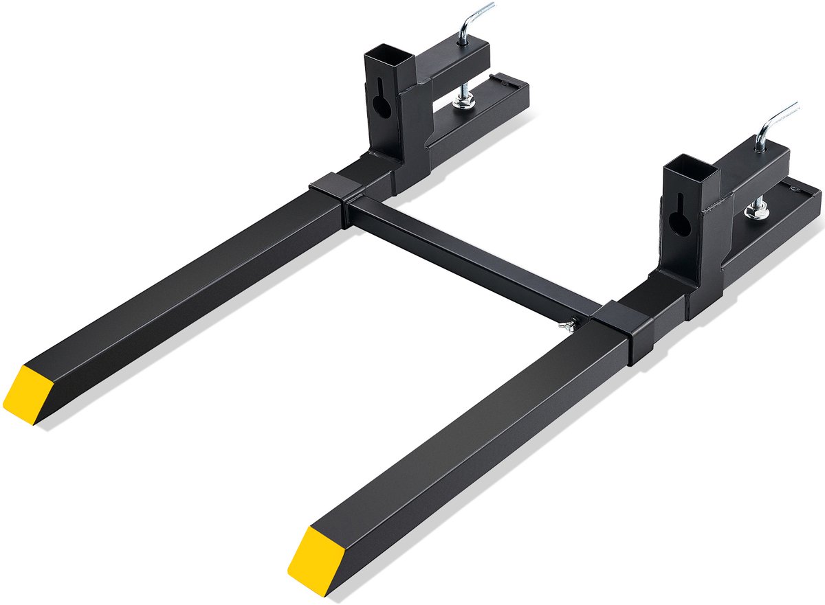 Palletvorken 2000 lbs Draagkracht, 43" Totale Lengte, Verstelbare Stabilisator, Hoogwaardige Klemvorken voor Tractoraccessoires, Compactlader, Laadbak