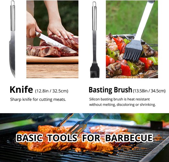 Famanu Gebruiksvoorwerp Set Rvs Professionele Grill Accessoires Tool Met Tas Gemakkelijk Te Dragen (9) van Famanu — afbeelding 4