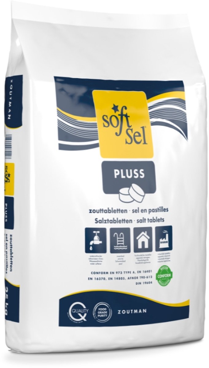 Soft-Sel - Zouttabletten - 25 kg - Voor zwembaden en waterontharders
