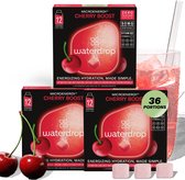 waterdrop® Energy Drink – Kersensmaak – 36 bruistabletten voor water met smaak – Fruitige energiedrank met 90 mg natuurlijke cafeïne – Suikervrij, caloriearm – Met vitaminen B & C