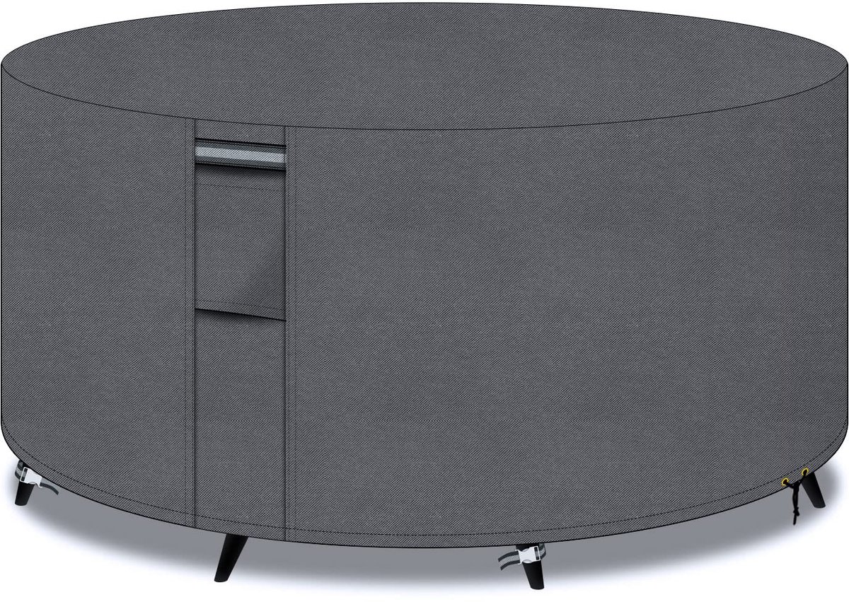Ibenzoa® Rond Tuinmeubelhoes - 200x80cm - Grijs - Met Ventilatie