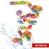 ZoeZo Design - Waterval Glijbaan voor Baby's & Peuters - Water Knikkerbaan Speelset - 48-delig - Bad Montageset met Eendjes - Badspeelgoed Kinderen - Kinderspel - Waterglijbaan