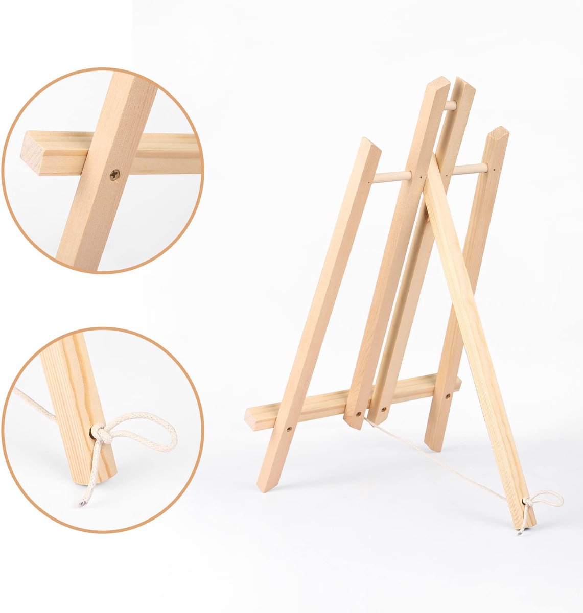 Ibenzoa® Houten Schilderssezel Set met Inklapbare Fotostandaard - 2 Stuks