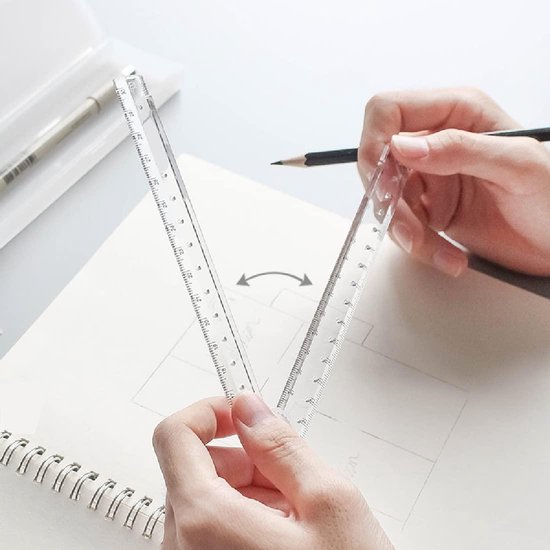 Lot De 4 Règles Pliables 30 Cm Transparentes Pour Enfants - Idéal Pour L'école, Le Bureau, Transport Facile - 4