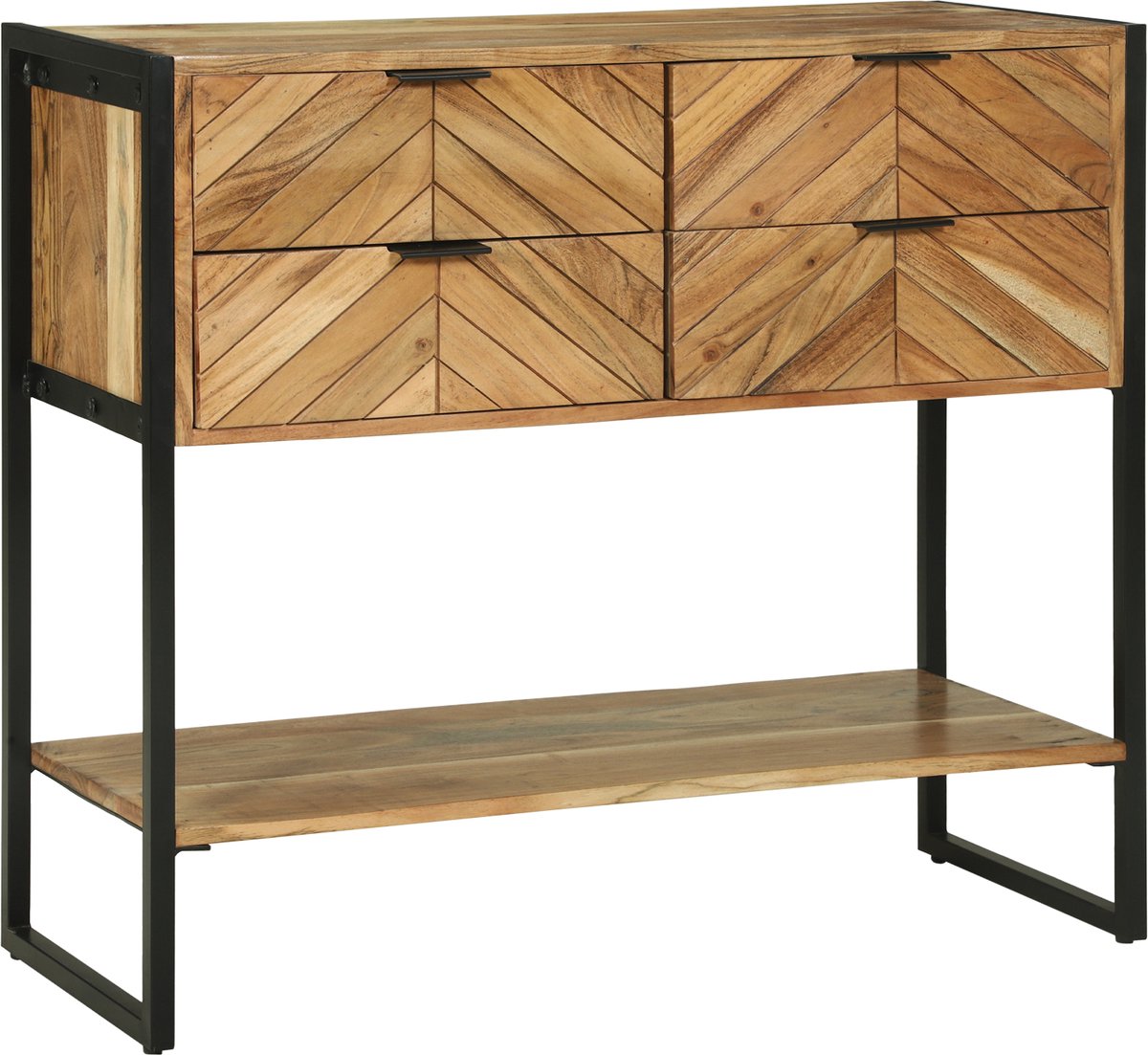 vidaXL Wandtafel - met - lade - Bruin - 90 - x - 35 - x - 80 - cm - Massief - Acacia - Hout