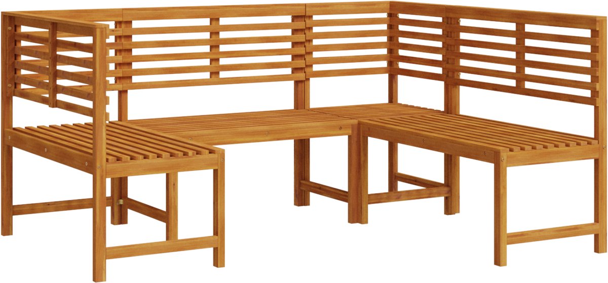 vidaXL - Tuinbank - set - 3 - pcs - Bruin - Massief - Acacia - Hout