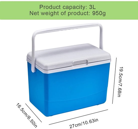 Rumi Koelbox - auto koelbox - Tot maximaal 40 uur isolatie - Incl. 4 dikke koelelementen van 450ml - Temperatuur veilige sluiting koelbox - Nieuw ontwerp met koelelementen vergrendeld in deksel van Merkloos — afbeelding 3