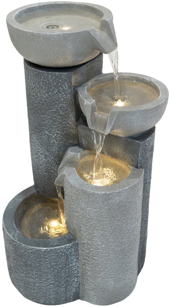 Cascade Buiten Waterornament Elektrisch Tuin Fontein LED Pomp Tranquil Tiers