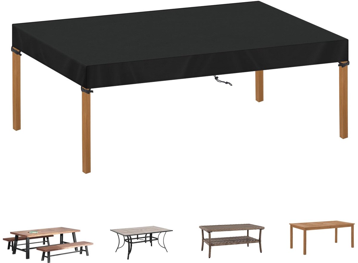 Ibenzoa® Robuust Outdoor Tafelbeschermhoes - 200 x 100 x 15 cm - UV en Weerbestendig