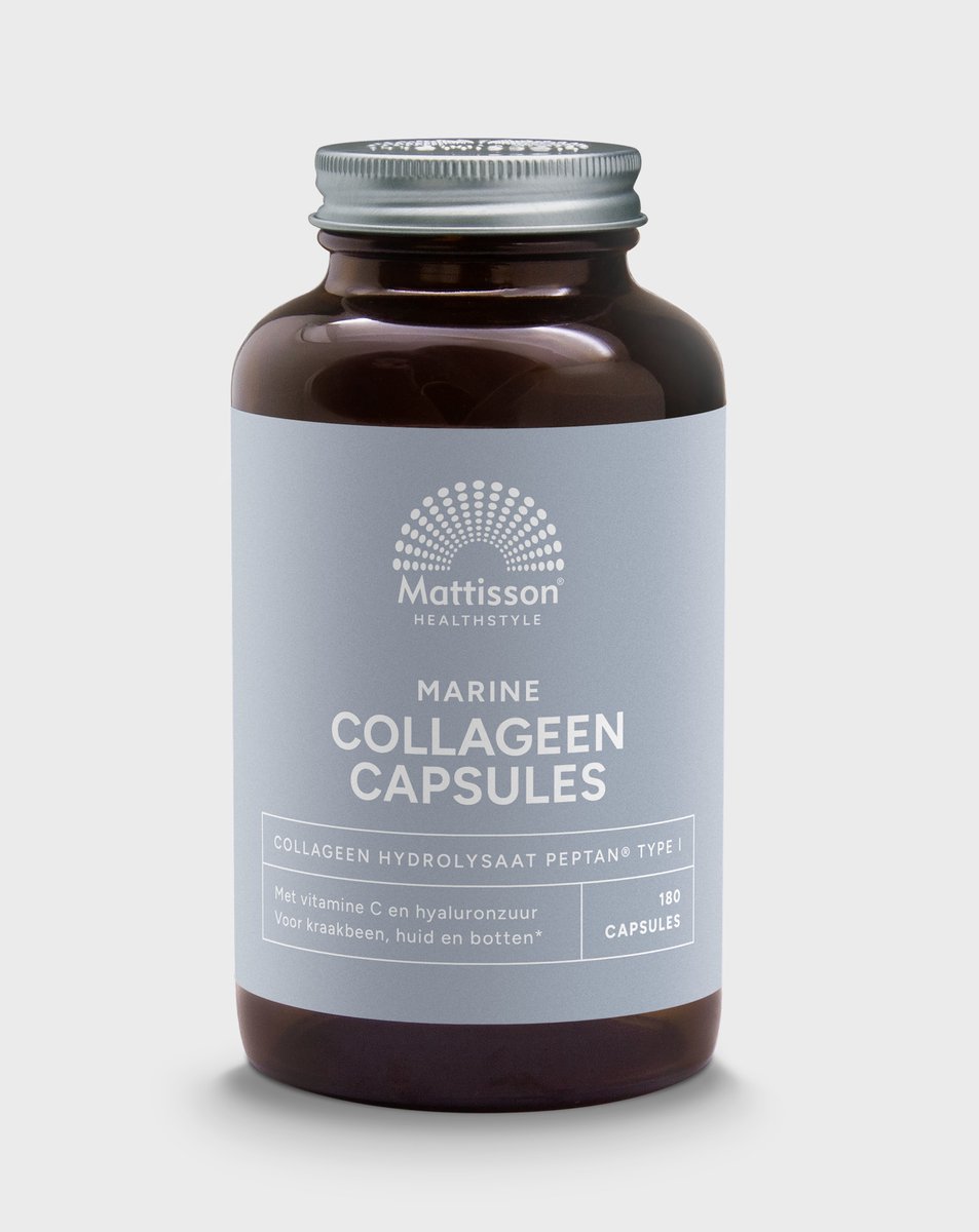 Goedkoopste Mattisson - Marine Collageen Blend Peptan® Type I - Met Vitamine C en Hyaluronzuur - 180 Capsules