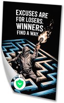 Krachtige motivatie in labyrint - Doorzettingsvermogen poster - Poster labyrint - Street Art - Design posters - Muurdecoratie - poster 40x60 cm