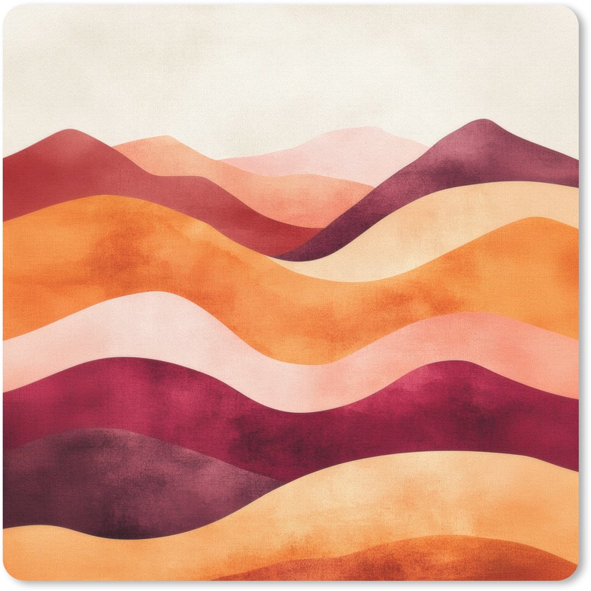 Muismat 30x30 cm - Mousepad Abstract - Landschap - Golven - Muismatten