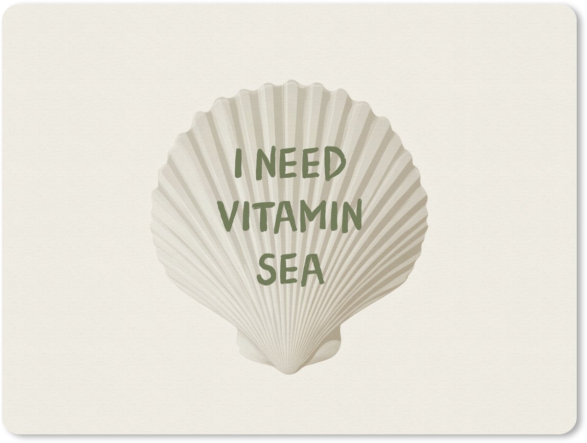 Muismat 23x19 cm - Mousepad Schelp - Quote - Groen - Muismatten