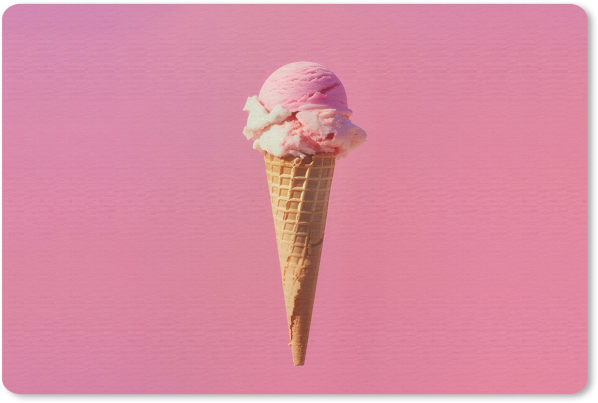 Muismat 27x18 cm - Mousepad Hoorntje - Schepijs - Roze - Muismatten