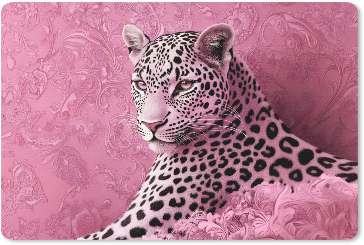 Muismat 27x18 cm - Mousepad Panter - Luxe - Roze - Muismatten