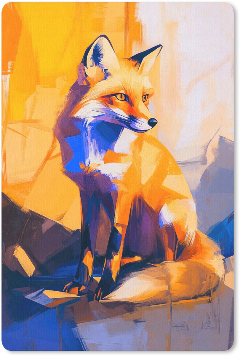 Muismat 18x27 cm - Mousepad Vos - Oranje - Vormen - Abstract - Muismatten