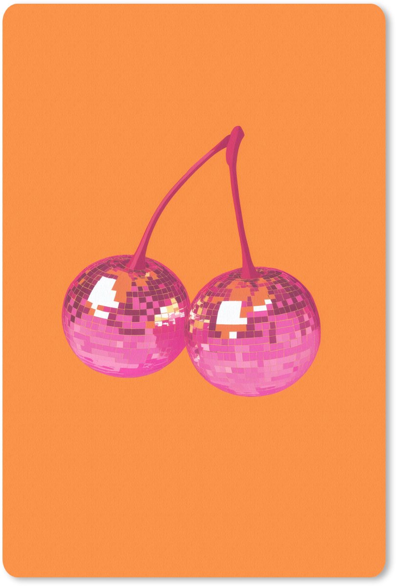 Muismat 18x27 cm - Mousepad Discoballen - Kers - Spiegels - Roze - Muismatten