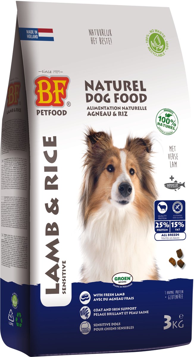 BF Petfood Lam & Rijst - Hondenvoer - Rijst - 3 kg