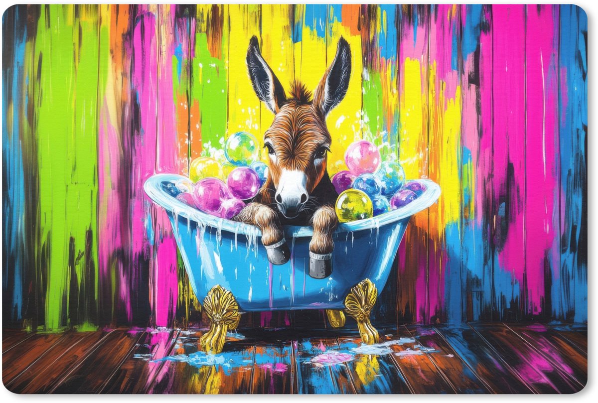 Muismat XXL 90x60 cm - Bureau onderlegger - Bureau mat Ezel - Badkuip - Roze - Schuim - Bureaumat - Gaming mousepad xl - Bureaulegger groot - Computer deskmat