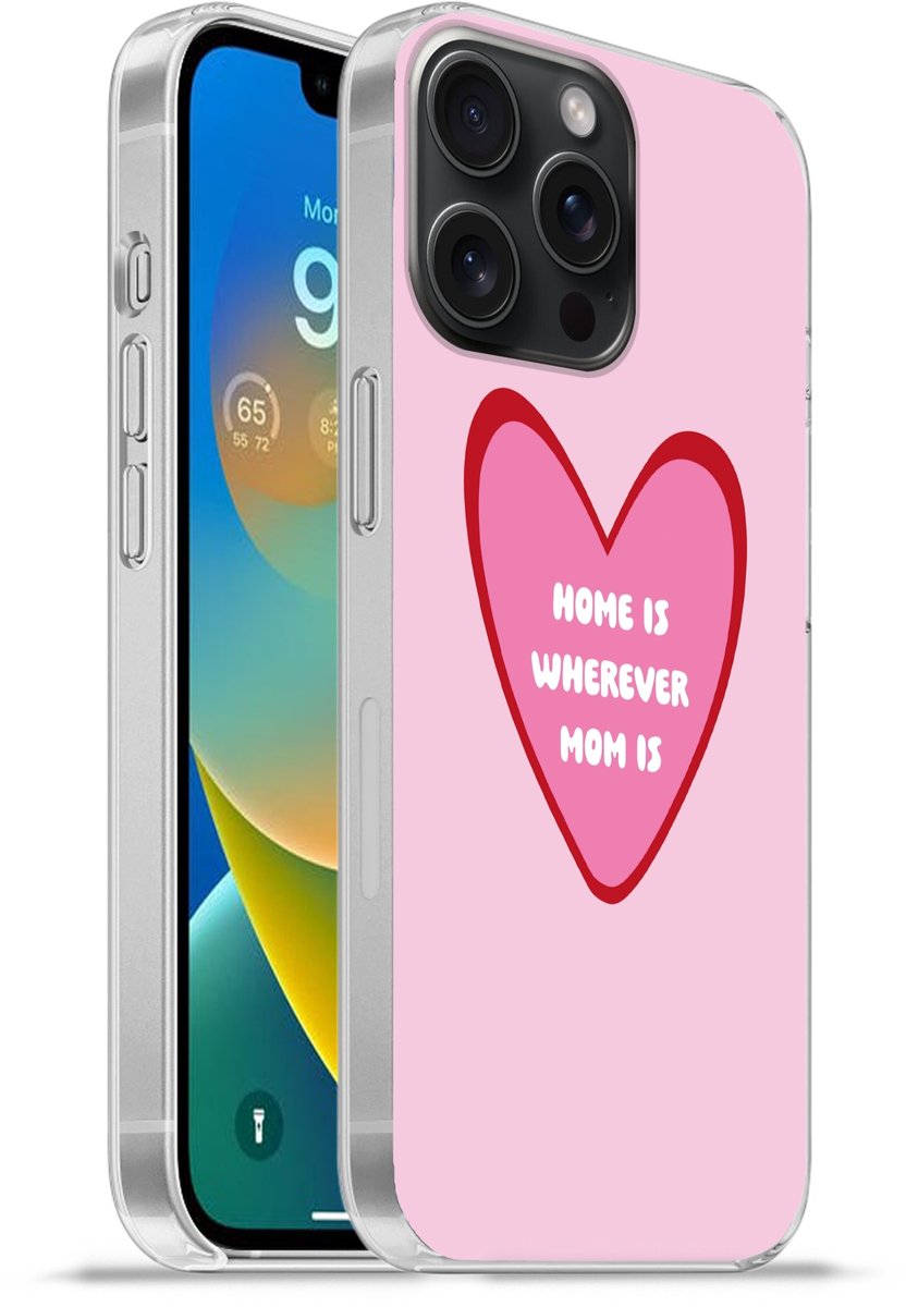Telefoonhoesje Geschikt voor iPhone 15 Pro Max hoesje - Quote - Moeder - Roze - Siliconen Telefoonhoesje Telefoonhoesje
