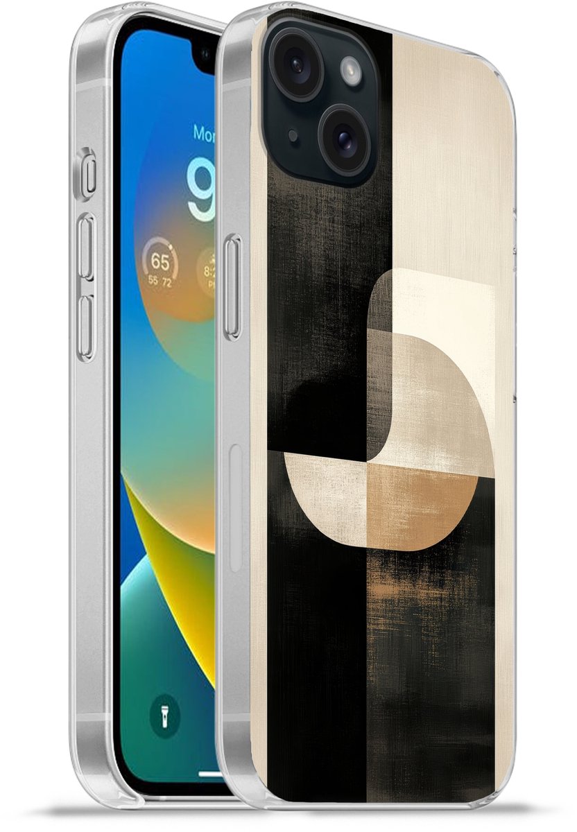 Telefoonhoesje Geschikt voor iPhone 15 Plus hoesje - Modern - Vierkant - Vormen - Siliconen Telefoonhoesje Telefoonhoesje