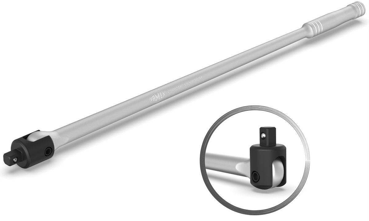 FAMEX 10671 Wielmoersleutel 1/2” - 600mm - Geschikt voor professioneel gebruik - Max. 770 Nm, Morsleutel, Momentsleutel