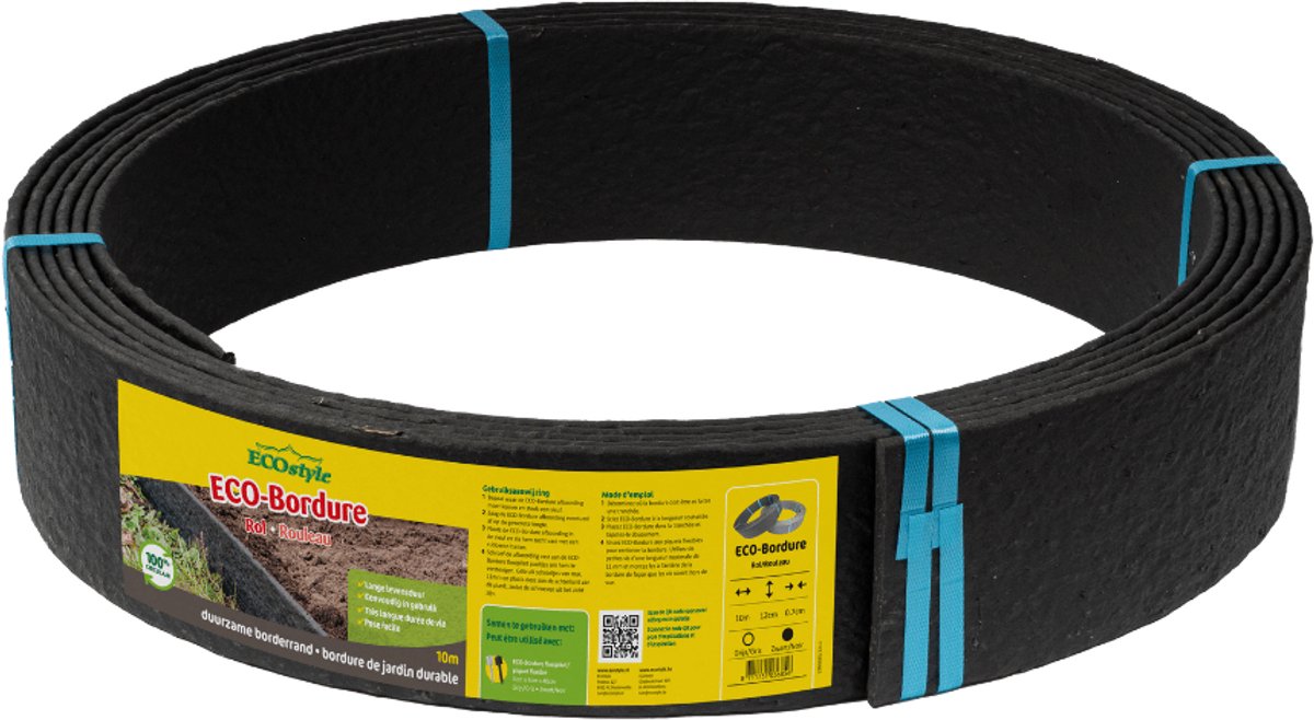 ECOstyle ECO-Bordure Rol - Borderrand - Zwart- 10 m