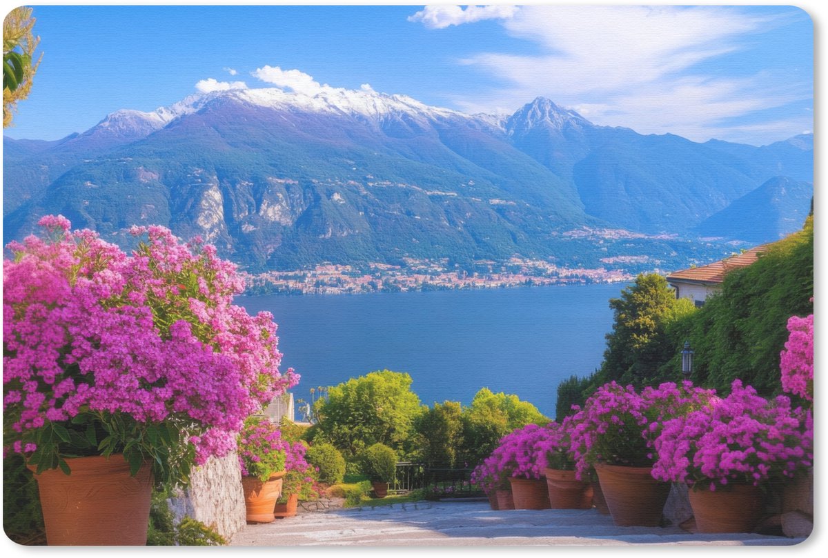 Muismat 27x18 cm - Mousepad Lake Como - Italië - Landschap - Muismatten