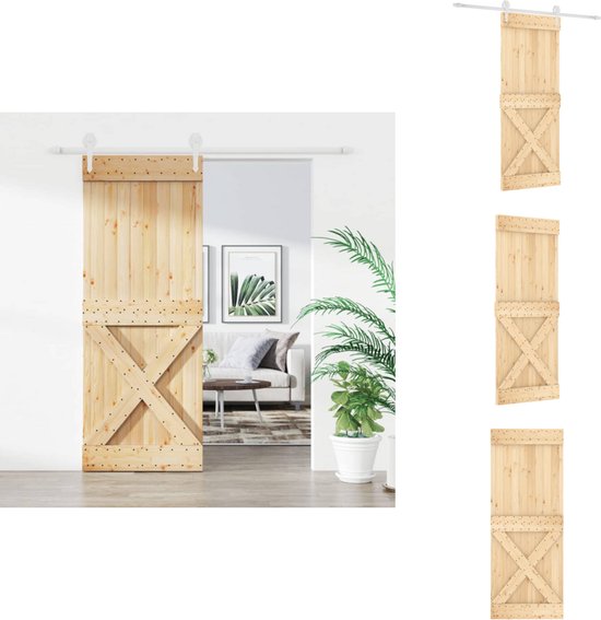 Ansobea Schuifdeurbeslag, 200 cm, schuifdeursysteem, looprail, schuifdeur, complete set voor houten binnendeur, schuifdeuren