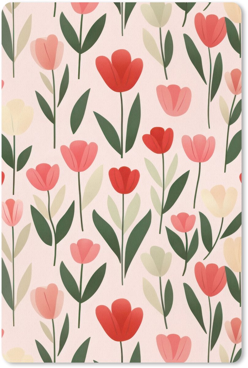 Muismat 18x27 cm - Mousepad Tulpen - Modern - Roze - Muismatten