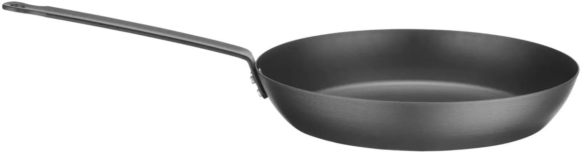 HENDI Koekenpan – Carbon Staal – Ergonomische Handgreep – 282x504 mm