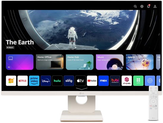 LG MyView Smart 27U511SA-W - Full HD IPS Smart Monitor - Smart TV - Wi-Fi - Apple AirPlay - WebOS - 27 Inch
