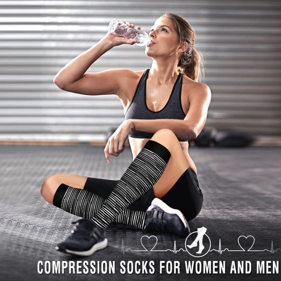 Generisch 8 paar compressiesokken set voor dames, sportief, hoog