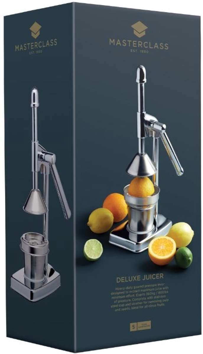 Kitchen Craft MasterClass Deluxe Verchroomde Sapcentrifuge met Hefboomarm - Voor Sinaasappel Citroen en Grapefruit van Kitchen Craft — afbeelding 3
