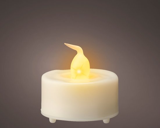 Lumineo LED theelichtjes/waxinelichtjes - 4x st - wit - 3,6 x 3,6 cm - steady - warm wit - timer