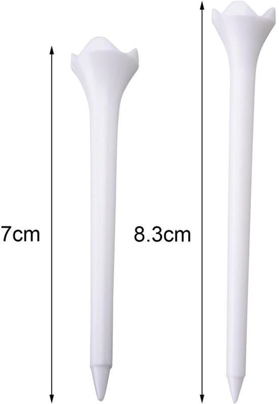 10-pack - Golftees - Golfaccessoires - Verminderen wrijving, Vergroten afstand, Slijtvast, Draagbaar - Geschikt voor golfliefhebbers (Wit,83mm) — afbeelding 2